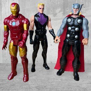 Marvel Avengers Action Figures Set Of 3: Thor Hawkeye & Ironman 2013 Hasbro SA C